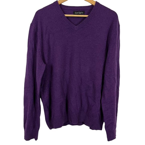 Kenneth Roberts Other - Kenneth Roberts Platinum Men's Purple 100% Cashmere V-Neck Pullover Sweater XL